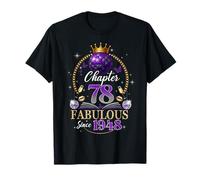 Chapter 78 Since 1948 Purple Disco Ball 78th Birthday Women T-Shirt