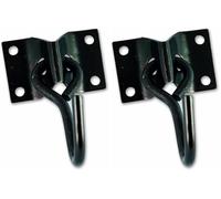 Chapuis 8927ZN Crochet mobile + Platine acier zingue noir D 7 mm Platine 70 x 45 mm (Lot de 2)