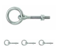 Chapuis, Anneau d'écurie à écrou, Acier zingué, M10, Diam. Intérieur 50 mm, Longueur 80 mm, Permet le passage de lien à un point fixe, Evite l'utilisation d'une perçeuse (Lot de 4)