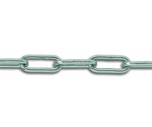 Chapuis - Chaîne Soudée Maille Longue - Acier Zingué - Charge de Travail Indicative 55 kg - Diamètre 3 mm - Bobine de 2,5 m - aux Normes de Qualité et Sécurité, Gris