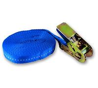 Chapuis GAB13 Lot de 2 Sangles Polypropylène avec tendeur à Cliquet - tension maximale d'utilisation 260 kg - largeur 25 mm - Longueur 5 m - Bleu, Set de 2 pièces