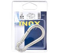 Chapuis - Mousqueton Pompier - Acier Inoxydable - Charge de Travail Indicative 283 kg - Diamètre 8 mm - Longueur 80 mm - aux Normes de Qualité et Sécurité