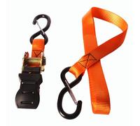 Chapuis - Sangle Polyester avec Tendeur à Cliquet Protection Caoutchouc et 2 Crochets Protection Polyéthylène - Tension Max. 350 kg - 25 mm x 5 m - Orange