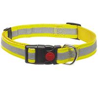 CHAPUIS SELLERIE Collier pour Chien Sangle Renforcée Réglable Nylon Jaune 25 mm 38-65 cm, Taille L