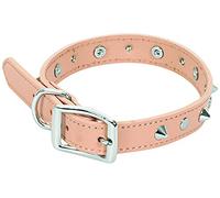 CHAPUIS SELLERIE Collier pour Chien Simili Cuir avec Clous Naturel Largeur 20 mm, Longueur 45 cm, Taille M