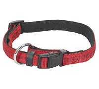 CHAPUIS SELLERIE Collier Réglable Sangle Tubulaire Matelassée en Nylon pour Chien Rouge Largeur 20 mm Longueur 35-60 cm Taille M