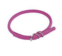 CHAPUIS SELLERIE Collier Rond en Cuir pour Chien Rose, 8mm(⌀), 25-33 cm