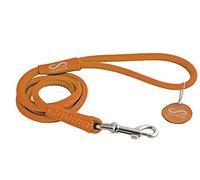 CHAPUIS SELLERIE Glamour Laisse Ronde en Cuir pour Chien/Chat Orange Diamètre 6 mm Longueur 1,22 m Taille XS