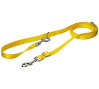 CHAPUIS SELLERIE Laisse pour Chien 3 Positions Sangle Nylon Jaune Largeur 20 mm, Longueur 2 m
