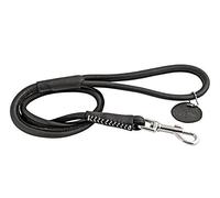 CHAPUIS SELLERIE Laisse Ronde en Cuir pour Chien Noir 8 mm 1,22 m