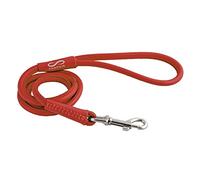 CHAPUIS SELLERIE Laisse Ronde en Cuir pour Chien Rouge 10 mm 1,22 m