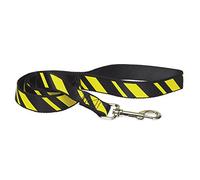 CHAPUIS SELLERIE Laisse/Sangle en Nylon Satiné pour Chien Motif Rayures Noir/Jaune 25 mm x 1,20 m Taille L