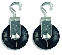 Chapuis VPCL4 Poulie Crochet - matière: Acier Zingué- Charge Indicative Max: 40kg - Diamètre: 60 mm - pour Corde 8 mm, Gris/Noir (Lot de 2)