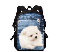 Chaqlin 15 Pouces Sac à Dos élégant Denim Pocket Design Sacs d'école élémentaire école Primaire Bagpack Grande capacité Sacs à Livres pour Enfants Enfants Sac à Dos