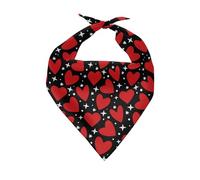 chaqlin Bandana pour chien de Saint Valentin, imprimé cœur, polyester, rouge, 70 x 47 cm, forme triangulaire
