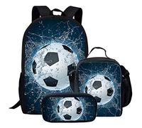 chaqlin Enfants Sac À Dos avec Sac À Dos Snack Lunchbox Crayon Étui Sacs D'école Ensembles 2pcs pour Sacs de Football Épaule Garçons Adolescents