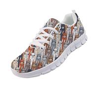 chaqlin Femmes Hommes Baskets Chaussures De Course Mignon Alpaga Conception Appartements Sport Gym Sneaker Léger Casual HiOKing Jogging Baskets pour Garçon Filles École Chaussures Taille 38