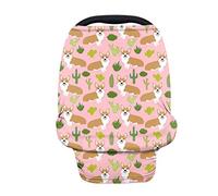 Chaqlin Housse de siège de voiture pour bébé fille avec joli motif Corgi pour allaitement maternel et anti-poussière