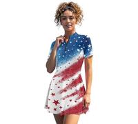 chaqlin Robe de tennis à manches courtes pour femmes avec short taille haute pour femmes, taille XS à 2XL, Bling Star, M