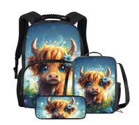 chaqlin Sac à dos de voyage 3D pour homme Imprimé animal, Imprimé vache Kawai, Taille unique