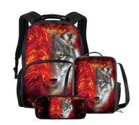 CHAQLIN Sac à dos de voyage 3D pour homme Imprimé animal, Loup de feu animal, One_Size