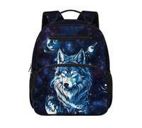 chaqlin Sac à dos d'école pour enfants de 4 à 6 ans - 12 l, Galaxy Wolf., M, Preppy