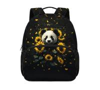 chaqlin Sac à dos d'école pour enfants de 4 à 6 ans - 12 l, Panda tournesol, M, Preppy