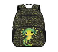 chaqlin Sac à dos pour enfants, cartables d'école, sac à dos imprimé intégral pour garçons de 4 à 6 ans, sac à dos préscolaire avec sangle rembourrée, Joli imprimé axolotl, M, Preppy