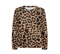 chaqlin Sweat à capuche à manches longues pour garçons et filles de 6 à 16 ans, Imprimé léopard jaune., 14-16 ans