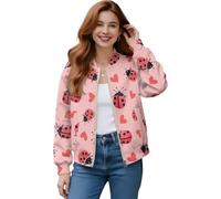 chaqlin Veste pour femme avec fermeture éclair - Veste d'automne décontractée - Manches longues - Cardigan - Tailles S à 4XL, Heart Beatles, XXL