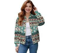 chaqlin Veste pour femme avec fermeture éclair - Veste d'automne décontractée - Manches longues - Cardigan pour femme - Tailles S à 4XL, Occident., 3XL