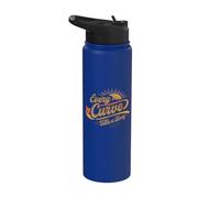 Chaque courbe raconte une histoire design rétro coucher de soleil positif Stainless Steel Insulated Water Bottle