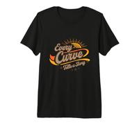 Chaque Courbe raconte Une Histoire Design rétro Coucher de Soleil Positif T-Shirt Haut de Gamme
