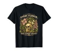 Chaque Fleur a Un Nombre de Corps | Crâne botanique Vintage T-Shirt