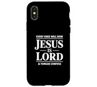 Chaque Genou s'incline Jésus est Le Seigneur Langue Confesser Christian Coque pour iPhone X/XS