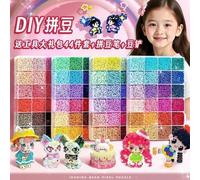Chaque grille contient 500 pièces Mini Perler Hama perles perles de fer pour enfants bricolage Puzzles haute qualité fait à la main cadeau jouet Coffret cadeau de 24 couleurs