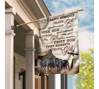 Chaque Instant Merci À Dieu Black Angus Christianty Drapeau De Jardin Supérieure Jardin Signe Ésistantes À La Décoloration Drapeau De Décoration Décoration Pour Extérieure Porche Maison M
