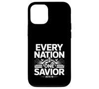 Chaque nation Un Sauveur Actes 10 Gospel Unity Message Coque pour iPhone 12/12 Pro