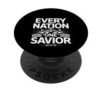 Chaque nation Un Sauveur Actes 10 Gospel Unity Message PopSockets PopGrip Adhésif