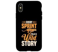 Chaque Sprint raconte Une Histoire Sauvage guépard en Cours d'exécution Coque pour iPhone X/XS