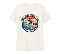 Chaque Vague raconte Une Histoire à Tynemouth Surfing T-Shirt Haut de Gamme