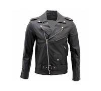 Chaqueta Biker Homme En Cuir De Vaque Brando Clásica Negro Infinity