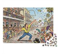 Char à Cheval du défilé du Mardi Gras de La Nouvelle-Orléans Puzzle en Bois Imperméable DIY Puzzles De 1000 Pièces pour Adultes Cadeaux Impossible Jeux De Stimulants