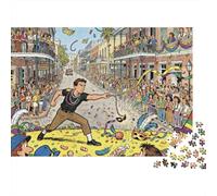 Char à Cheval du défilé du Mardi Gras de La Nouvelle-Orléans Puzzle en Bois Imperméable Puzzles De 1000 Pièces pour Adultes Cadeaux Défi Et Casse-tête Jeux De Stimulants
