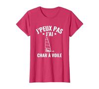 Char À Voile Humour J'Peux Pas j’AI Char À Voile T-Shirt, Femme, Rouge Chiné, S