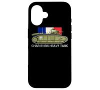 Char B1 à French Heavy Tank WW2 Tanks Flag Coque pour iPhone 16