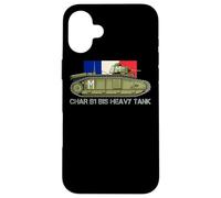 Char B1 à French Heavy Tank WW2 Tanks Flag Coque pour iPhone 16 Plus
