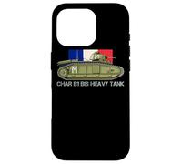 Char B1 à French Heavy Tank WW2 Tanks Flag Coque pour iPhone 16 Pro