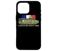 Char B1 à French Heavy Tank WW2 Tanks Flag Coque pour iPhone 16 Pro Max