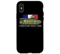 Char B1 à French Heavy Tank WW2 Tanks Flag Coque pour iPhone X/XS